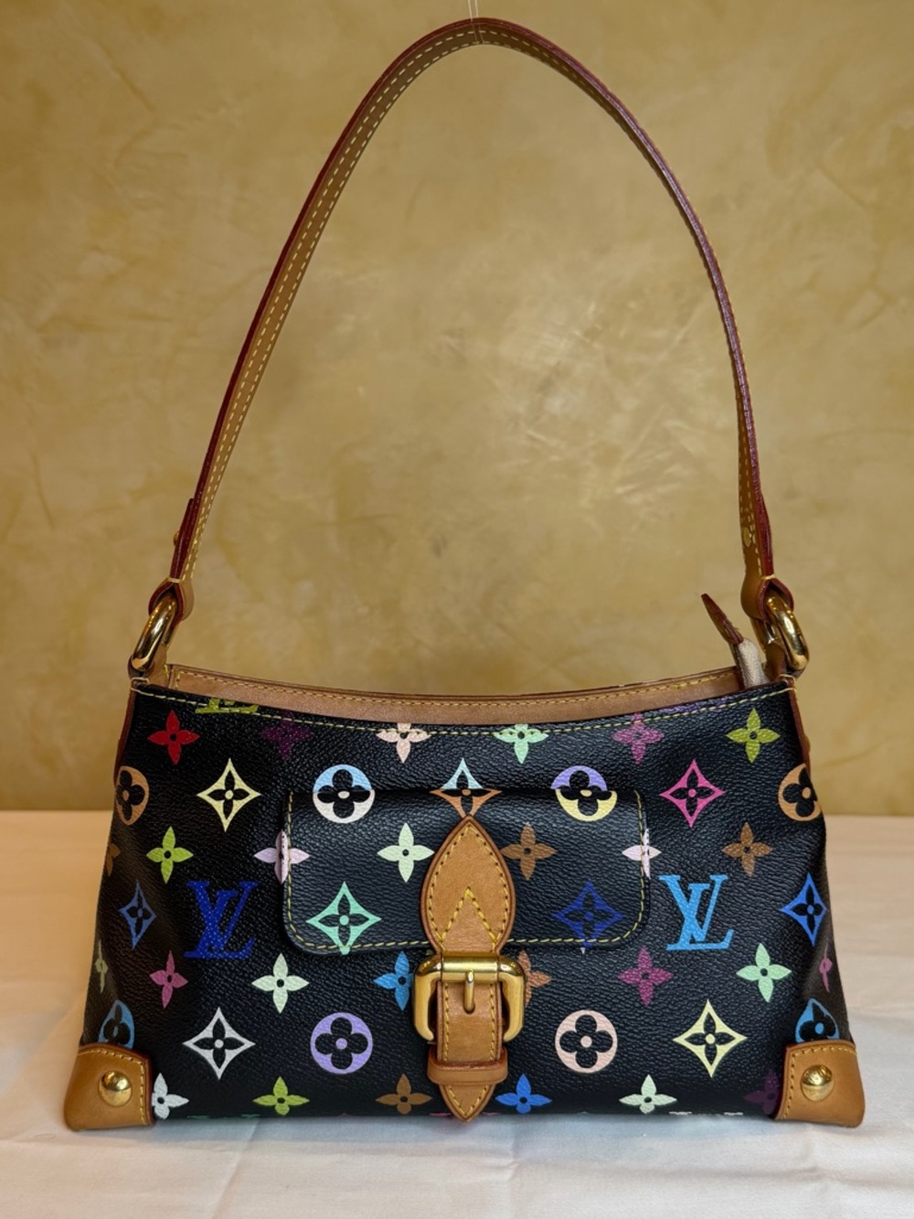 Louis Vuitton Multicolor Monogram Eliza Black Canvas Shoulder Bag